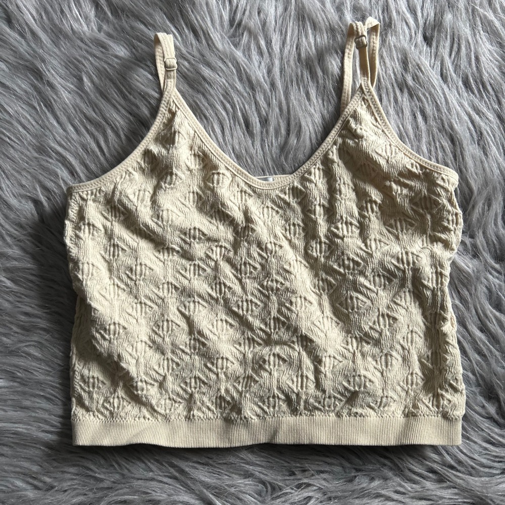 BKE‎ Wireless Bralette Womens Size Medium/Large Beige Wirefree bra Unpadded